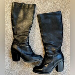 Nine West black leather boots